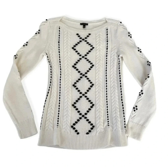 TALBOTS NWT Boatneck Cable Knit Velvet Ribbon PXL‎ - Picture 4 of 8